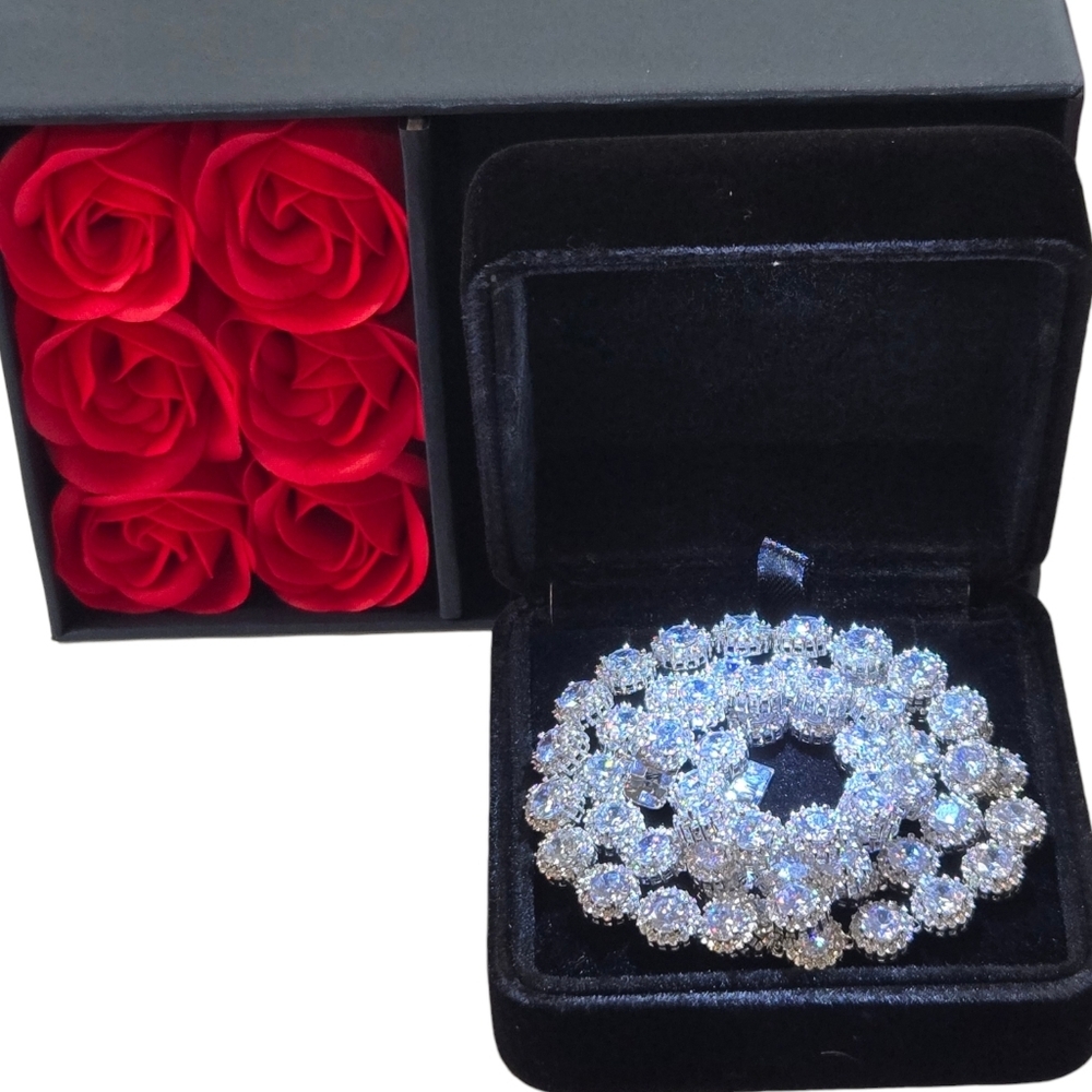 CZ Tennis Necklace 5mm 18k White Gold plated Beautiful Jewelry Valentines